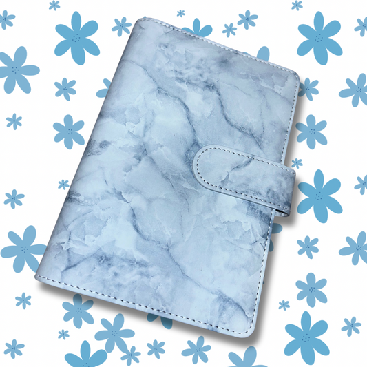 A6 light blue Marble Blue Binder