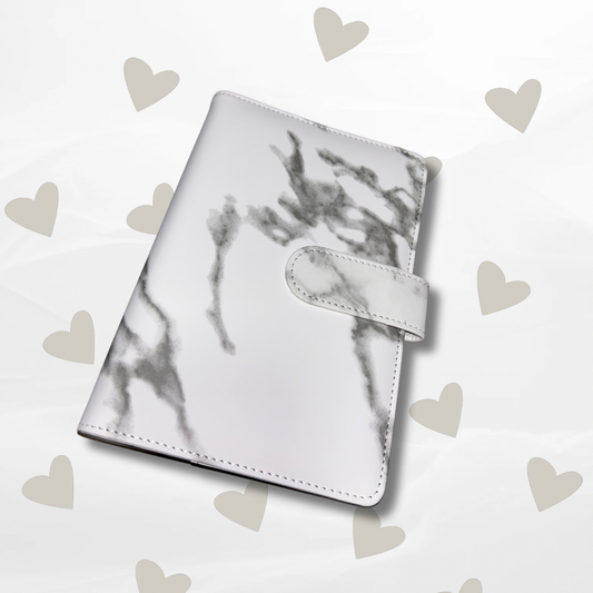 A6 White Marble Budget Binder